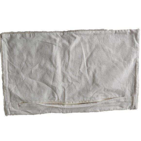 Easter Bunny Decorative Pillow Cover, Neutral Linen Look, Appliqué, 12" x 20" - Picture 2 of 5